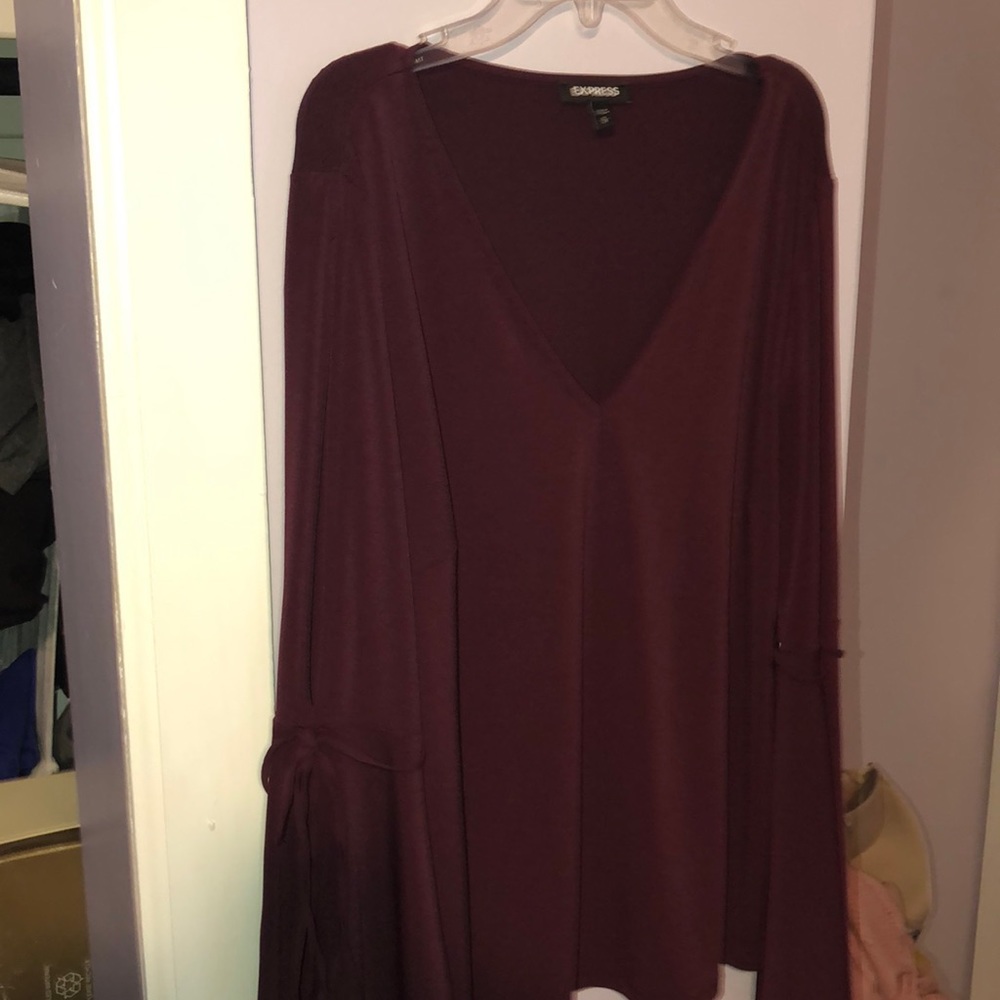 Maroon Bell Sleeve Shirt